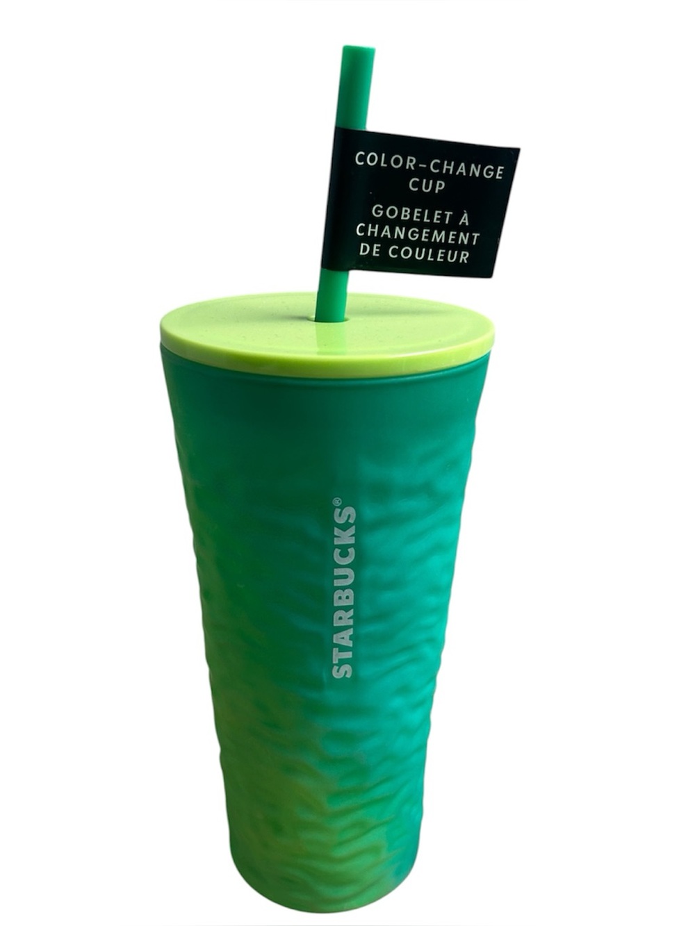 Starbucks Tumbler Green Gradient Color-Change Summer 2025 Travel Mug 18oz NWT